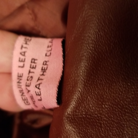 ♥️Deep red leather long coat - Picture 10 of 10